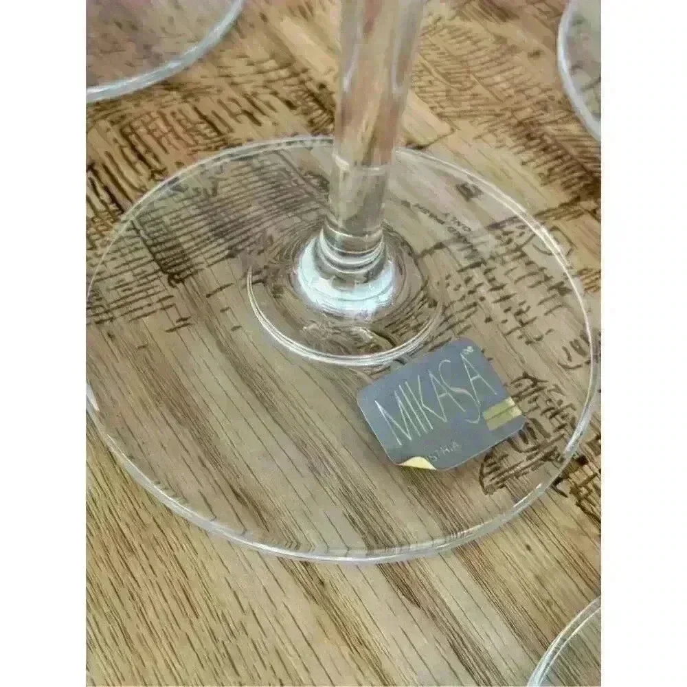 MIKASA Jamestown Clear (Platinum Trim) 9” set of 6 Goblets Excellent Condition